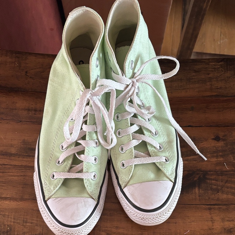 Converse Light Green High-Top Sneakers